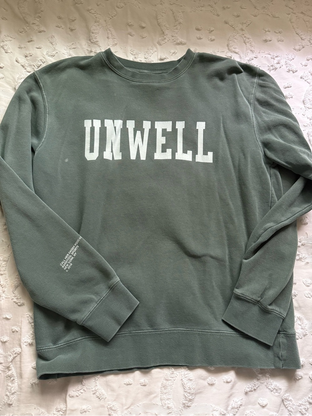 Unwell Crewneck Sweatshirt in Sage Green